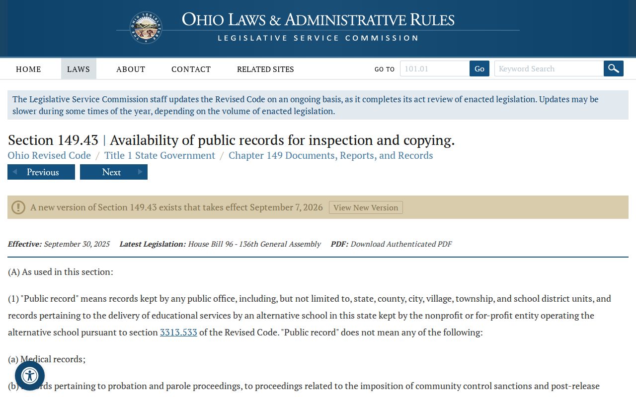 Westerville residents directory Ohio Public Records Act source