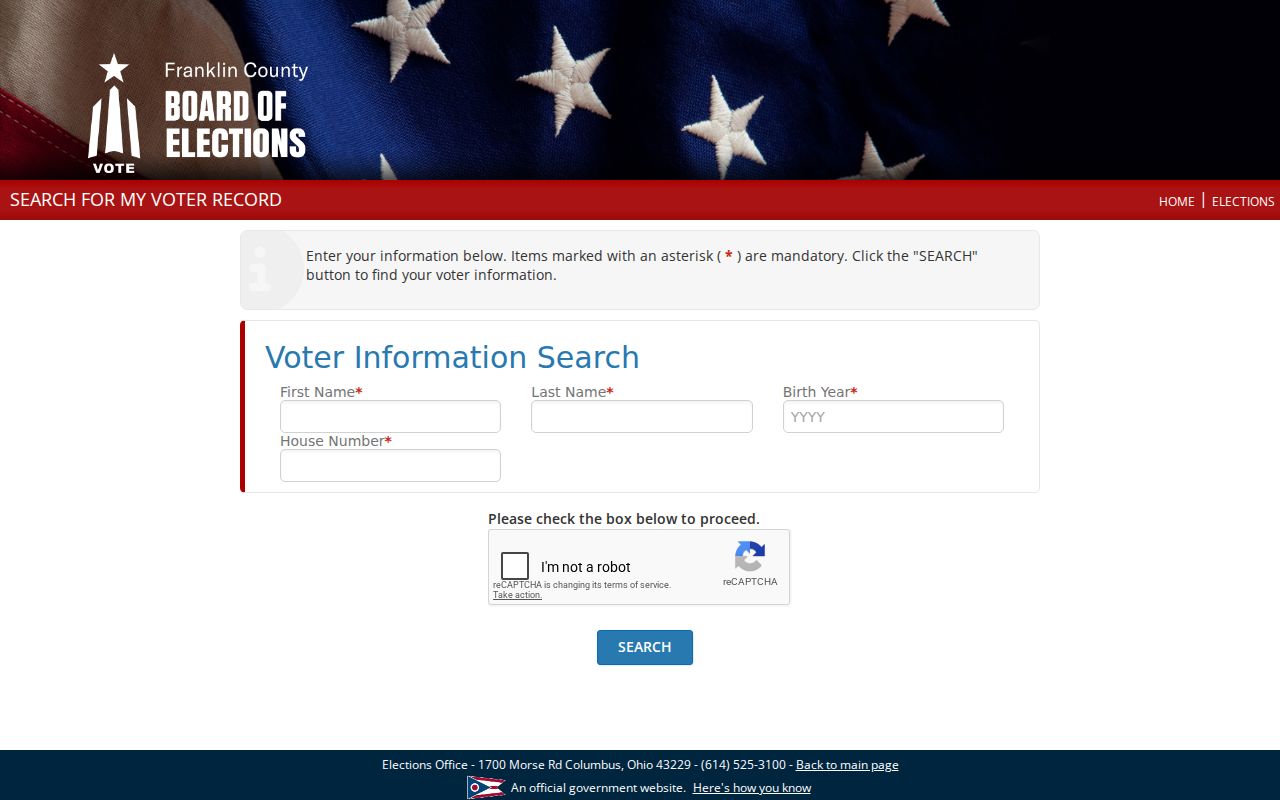 Westerville neighbors Franklin County voter lookup fields
