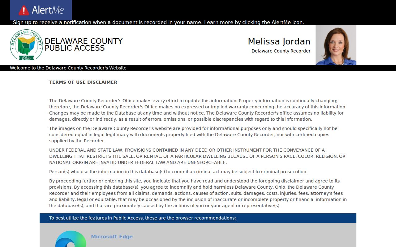 Westerville previous residents Delaware County recorded document portal